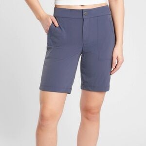 Athleta Trekkie‎ Bermuda 2.0 Shorts 12 purple long hiking travel outdoor ripstop